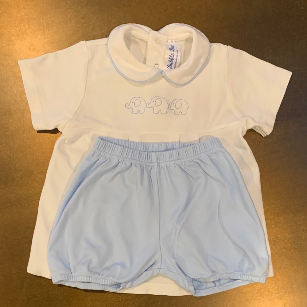 Embroidered Elephants Matching Set